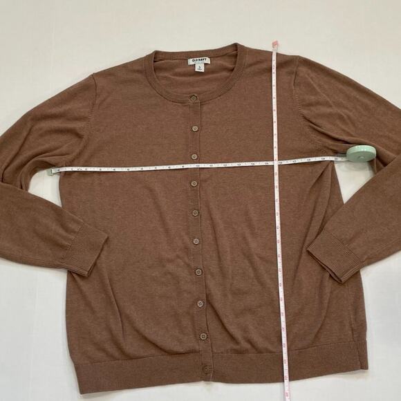 Old Navy Basic/Classic Cotton Blend Camel/Neutral/Tan Crew Neck Cardigan, XL - Picture 10 of 13